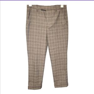 Zara Woman Gray Plaid Tailored Slim Leg Pants Size 6